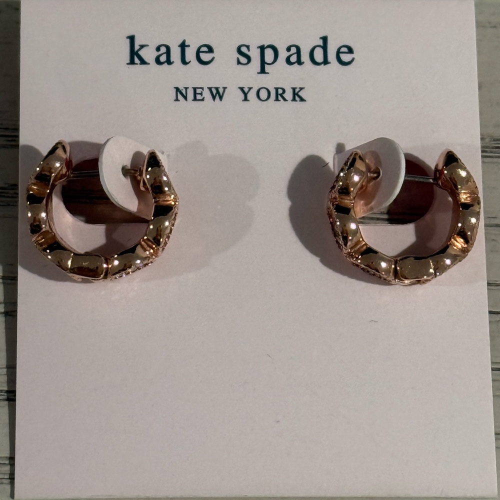 Kate Spade Rose Gold Huggies